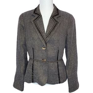Coldwater Creek Blazer Jacket: Shaped Shimmer Herringbone Suit Jacket
